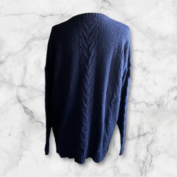 ✨Madewell Navy Easy Cable Knit Merino Wool Sz XS Sweater✨ - Picture 7 of 11
